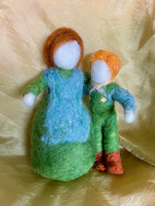 Mother and Child Needle-felted Table Puppet - Waldorf Early Childhood