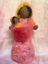 African Mother and Child Table Puppet  - Needle-felted Wool / Waldorf Style