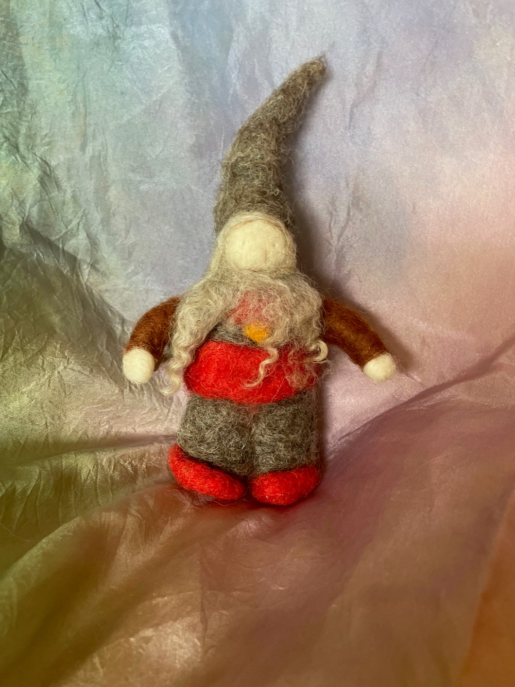 Old Gnome Table Puppet = Needle-felted